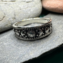 Load image into Gallery viewer, Crescent Moon Ring, Astronomy Ring, Celestial Ring, Outer Space Jewelry, Sun Ring, Science Lover Gift, Wiccan Jewelry, Boho Ring, Mom Gift