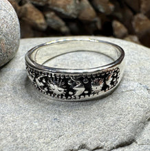 Load image into Gallery viewer, Crescent Moon Ring, Astronomy Ring, Celestial Ring, Outer Space Jewelry, Sun Ring, Science Lover Gift, Wiccan Jewelry, Boho Ring, Mom Gift