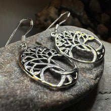 Load image into Gallery viewer, Tree of Life Earrings, Celtic Jewelry, Irish Jewelry, Silver Dangle Earrings, Anniversary Gift, Mom Gift, Scottish Jewelry, Wiccan Gift