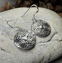 Load image into Gallery viewer, Celtic Spiral Earrings, Irish Jewelry, Scottish Jewelry, Ireland Gift, Triskelion Jewelry, Triskele, Celtic Jewelry, Triple Spiral Jewelry