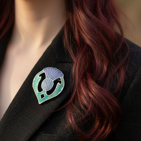 Thistle Brooch, Celtic Jewelry, Scottish Jewelry, Scotland Jewelry, Thistle Gift, Outlander Brooch, Enamel Jewelry, Celtic Pin, Wife Gift