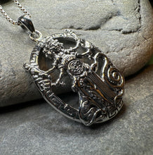 Load image into Gallery viewer, Hecate Wheel Necklace, Irish Jewelry, Celtic Jewelry, Pagan Gift, Key Pendant, Wiccan Jewelry, Goddess Jewelry, Witch Gift, Gothic Jewelry