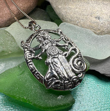 Load image into Gallery viewer, Hecate Wheel Necklace, Irish Jewelry, Celtic Jewelry, Pagan Gift, Key Pendant, Wiccan Jewelry, Goddess Jewelry, Witch Gift, Gothic Jewelry