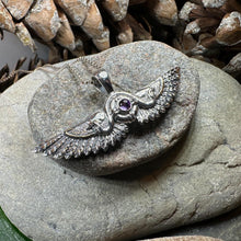 Load image into Gallery viewer, Winged Sun Necklace, Egyptian Pendant, Mystical Amulet, Egyptian Symbol, Pagan Jewelry, Goddess Jewelry, Recovery Gift, Silver Isis Pendant