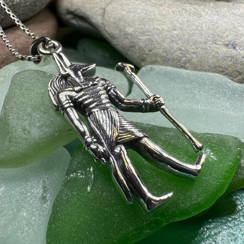 Load image into Gallery viewer, Anubis Necklace, Egyptian Eye Pendant, Mystical Amulet, Egyptian Symbol, Pagan Jewelry, Cancer Survivor Gift, Recovery Gift