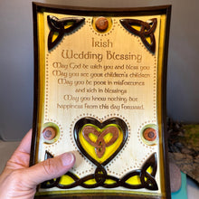 Load image into Gallery viewer, Irish Wedding Blessing Wall Art, Ireland Gift, Wooden Wall Plaque, New Bride Gift, Wedding Gift, Irish Prayer, Irish Decor, Religious Prayer