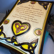 Load image into Gallery viewer, Irish Wedding Blessing Wall Art, Ireland Gift, Wooden Wall Plaque, New Bride Gift, Wedding Gift, Irish Prayer, Irish Decor, Religious Prayer