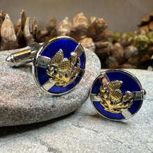Load image into Gallery viewer, Saltire Thistle Cuff Links
