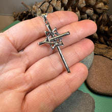 Load image into Gallery viewer, Star of David Cross Necklace, Cross Jewelry, Israel Support Gift, Anniversary Gift, Christian Gift, Religious Jewelry, Jewish Star Cross