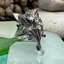 Load image into Gallery viewer, Fairy Ring, Faerie Statement Ring, Celtic Jewelry, Nature Ring, Irish Ring, Girlfriend Gift, Anniversary Gift, Art Deco Ring, Wiccan Ring