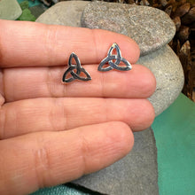 Load image into Gallery viewer, Celtic Knot Earrings, Irish Jewelry, Celtic Jewelry, Trinity Knot Post Earrings, Norse Jewelry, Triquetra Stud Earrings, Ireland Earrings