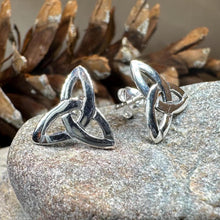 Load image into Gallery viewer, Celtic Knot Earrings, Irish Jewelry, Celtic Jewelry, Trinity Knot Post Earrings, Norse Jewelry, Triquetra Stud Earrings, Ireland Earrings