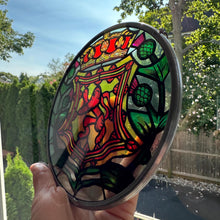 Load image into Gallery viewer, Scottish Lion Wall Decor, Celtic Thistle Gift, Scotland Stained Glass, New Home Gift, Celtic Wedding Gift, Anniversary Gift, Suncatcher