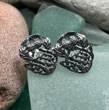 Load image into Gallery viewer, Thistle Earrings, Flower Jewelry, Scotland Jewelry, Celtic Jewelry, Graduation Gift, Anniversary Gift, Silver Stud Earrings, Post Earrings