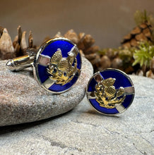 Load image into Gallery viewer, Saltire Thistle Cuff Links