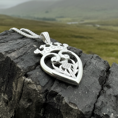 Load image into Gallery viewer, Regal Scottish Thistle Luckenbooth Necklace