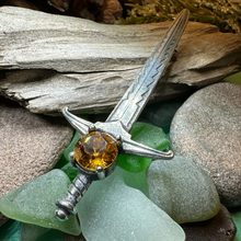 Load image into Gallery viewer, Warrior Crystal Kilt Pin