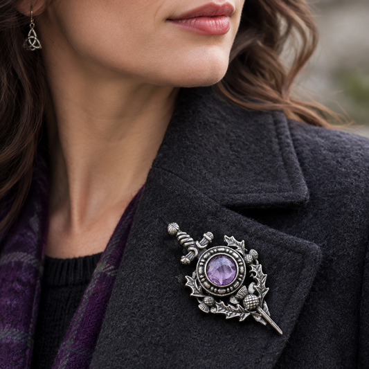 Scottish Thistle Sword Kilt Pin - Handmade in Scotland — view 9