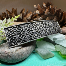 Load image into Gallery viewer, Pewter Celtic Harmony Knot Hair Clip