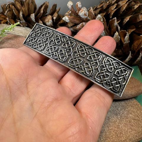 Load image into Gallery viewer, Pewter Celtic Harmony Knot Hair Clip for Women