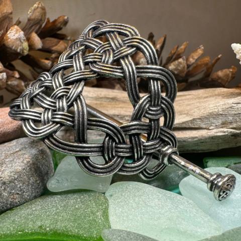 Load image into Gallery viewer, Pewter Celtic Knot Hair Slide for Women