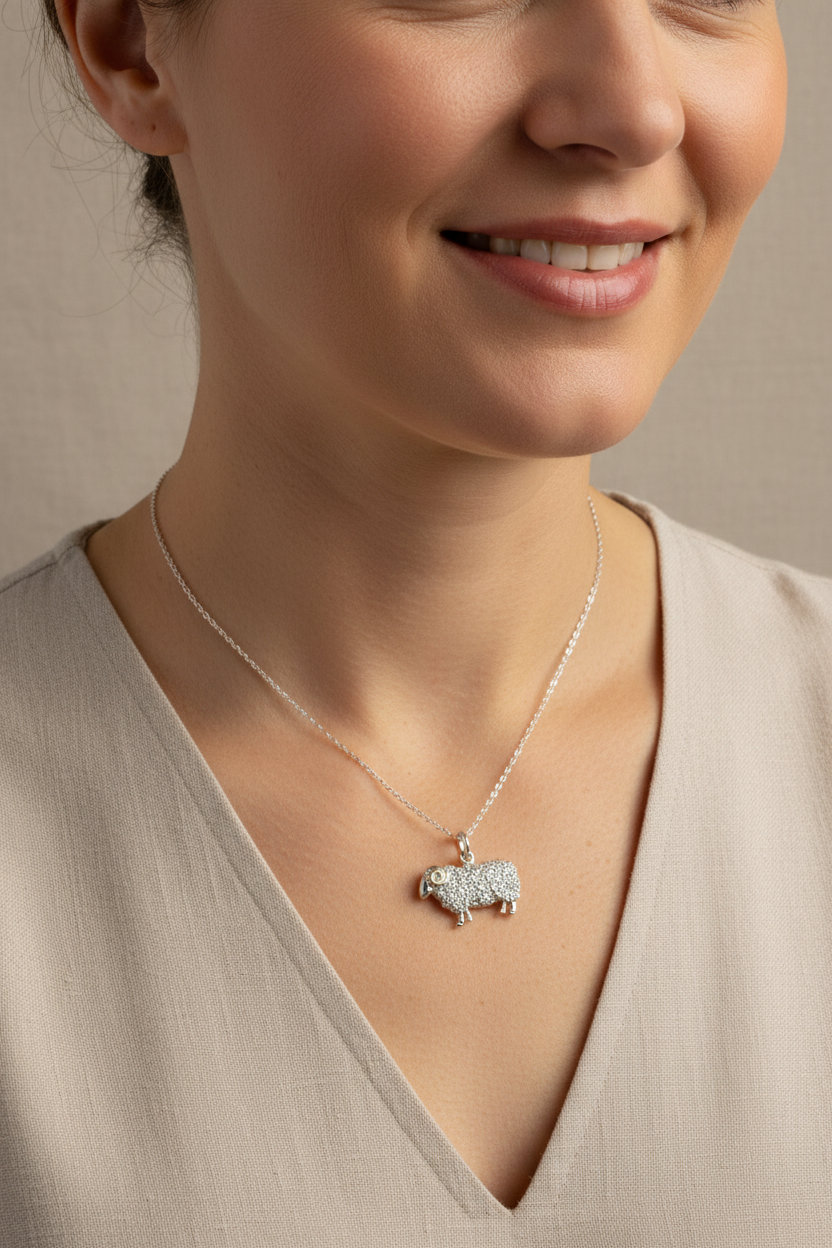 Marigold Sheep Necklace for Women - Handmade in Scotland — view 11