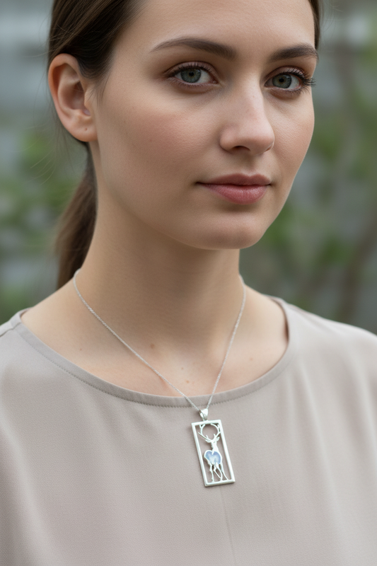 Serene Beauty of the Stag Necklace - Made in Scotland