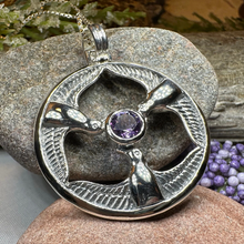 Load image into Gallery viewer, Rhiannon's Three Birds Goddess Necklace