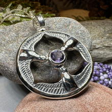 Load image into Gallery viewer, Rhiannon's Three Birds Goddess Necklace