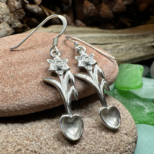 Load image into Gallery viewer, Welsh Daffodil Love Spoon Earrings