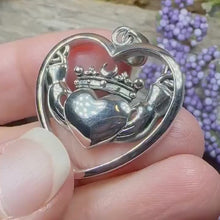 Load and play video in Gallery viewer, Celestial Moon Claddagh Necklace
