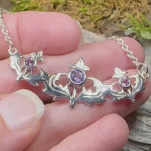 Load and play video in Gallery viewer, Inverness Thistle Amethyst Necklace
