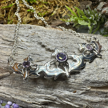 Load image into Gallery viewer, Inverness Thistle Amethyst Necklace