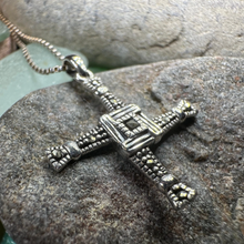 Load image into Gallery viewer, Marcasite Saint Brigid's Cross Necklace
