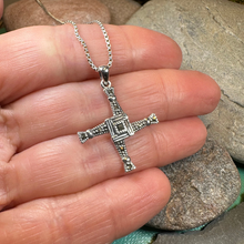 Load image into Gallery viewer, Marcasite Saint Brigid's Cross Necklace