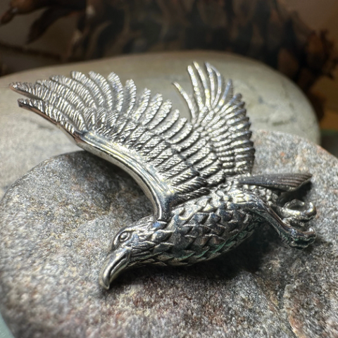 Load image into Gallery viewer, Eagle in Flight Necklace in Sterling Silver