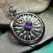 Load image into Gallery viewer, Celtic Compass Amethyst Necklace