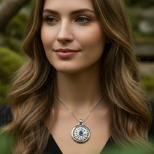 Load image into Gallery viewer, Celtic Compass Amethyst Necklace