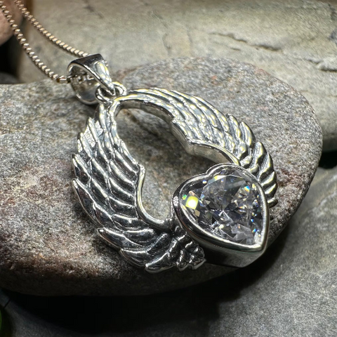 Load image into Gallery viewer, Sidney Angel Wings Necklace in Sterling Silver