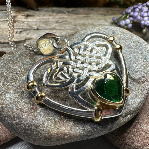 Load image into Gallery viewer, Celtic Embrace Heart Necklace in Sterling Silver