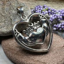 Load image into Gallery viewer, Celestial Moon Claddagh Necklace
