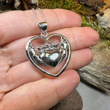 Load image into Gallery viewer, Celestial Moon Claddagh Necklace