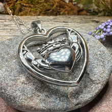Load image into Gallery viewer, Celestial Moon Claddagh Necklace