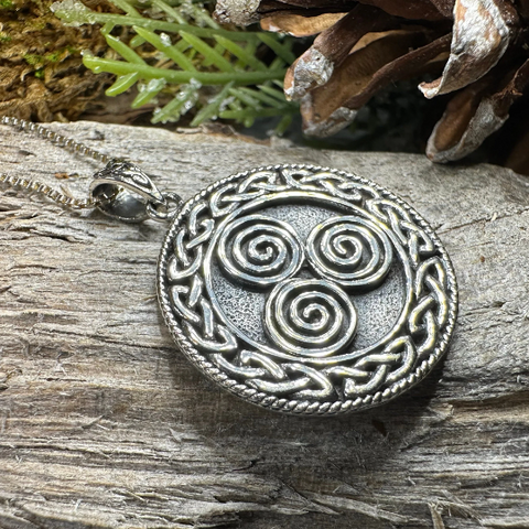 Load image into Gallery viewer, Adalgard Celtic Spiral Necklace in Sterling Silver