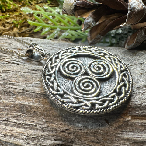 Load image into Gallery viewer, Adalgard Celtic Spiral Necklace in Sterling Silver