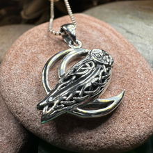 Load image into Gallery viewer, Celtic Midnight Owl Necklace