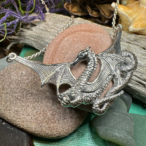 Load image into Gallery viewer, Saga Dragon Necklace in Sterling Silver