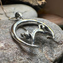 Load image into Gallery viewer, Crescent Moonrise Cat Necklace