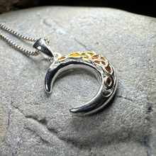 Load image into Gallery viewer, Tri-Color Crescent Moon Necklace
