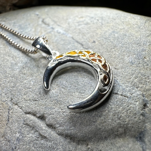 Trinity Knot Crescent Moon Necklace
